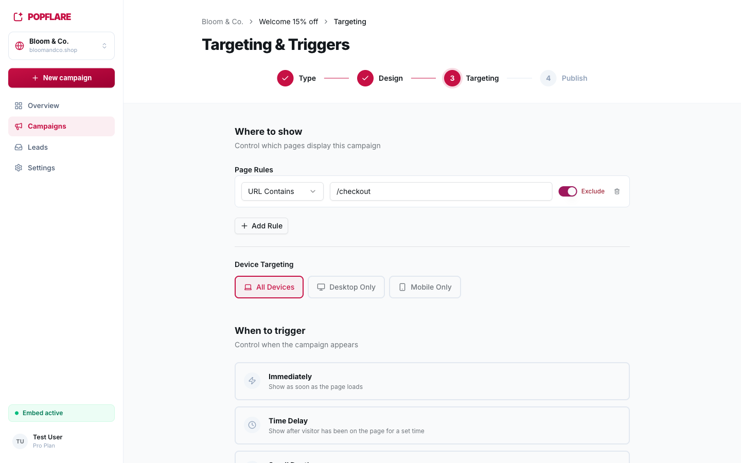 Targeting & triggers